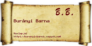 Burányi Barna névjegykártya